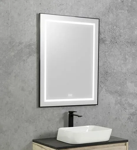 Зеркало с подсветкой BelBagno KRAFT 68.5x88.5 NERO с подогревом чёрный SPC-KRAFT-685-885-TCH-WARM-NERO