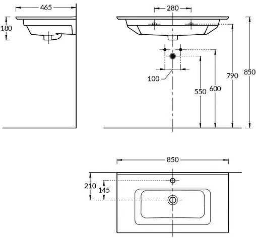 Раковина Kerama Marazzi Piano 85 белый PI.wb.85