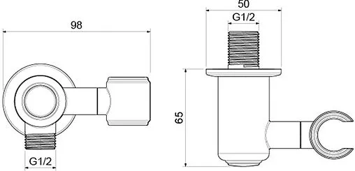 Шланговое подключение с держателем Aquatek Классик золото AQ2462PG