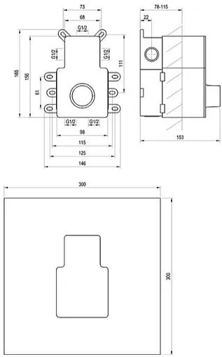 Скрытая часть Ravak R-box Termo RB 07C.50 X070232