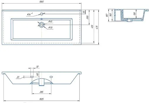 Раковина Kirovit Оскар 105 белый 4640021064740