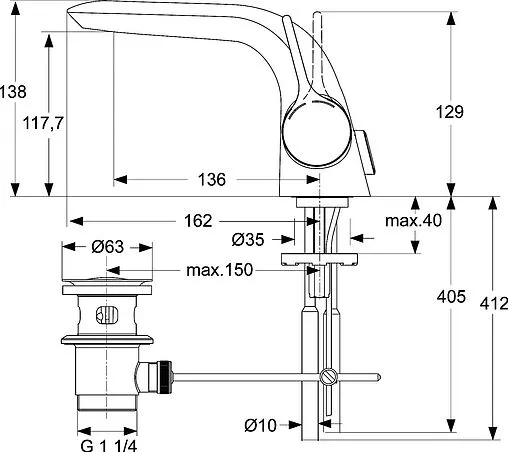 Смеситель для раковины Ideal Standard Melange хром A4260AA