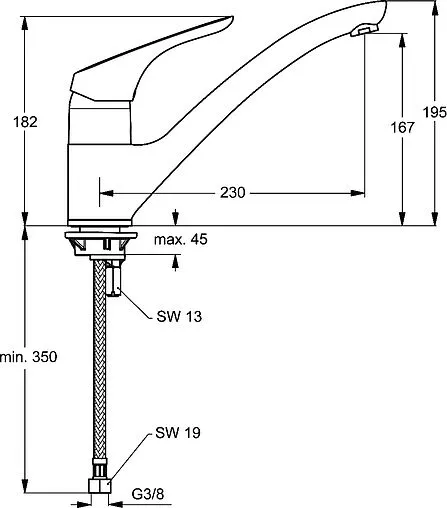 Смеситель для кухни Ideal Standard Cerasprint new хром B5344AA