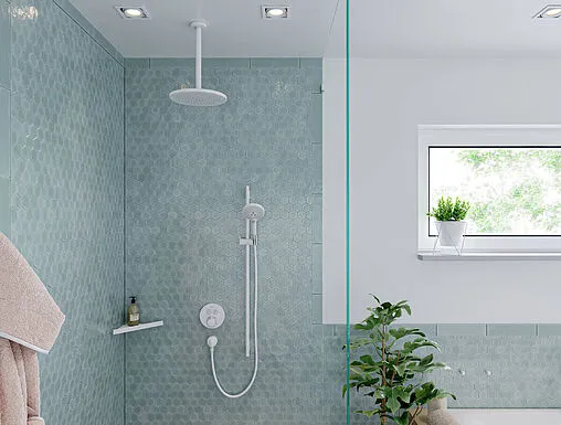 Термостат для 2 потребителей Hansgrohe ShowerSelect S белый матовый 15743700