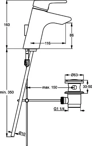 Смеситель для раковины Ideal Standard Active хром B8057AA