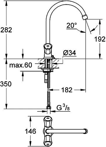 Смеситель для кухни Grohe Costa L хром 31812001