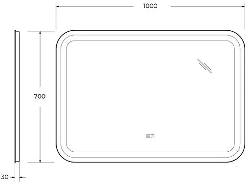 Зеркало с подсветкой Cezares Stylus 100x70 с подогревом CZR-SPC-STYLUS-1000-700-TCH-WARM