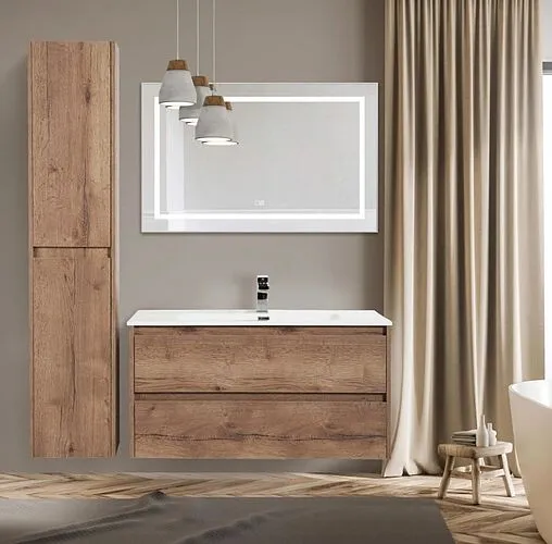 Зеркало с подсветкой BelBagno KRAFT 98.5x68.5 с подогревом сатин SPC-KRAFT-985-685-TCH-WARM