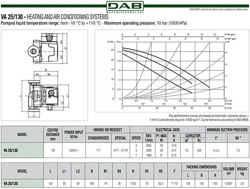 Насос циркуляционный DAB VA 25/130 60182197H