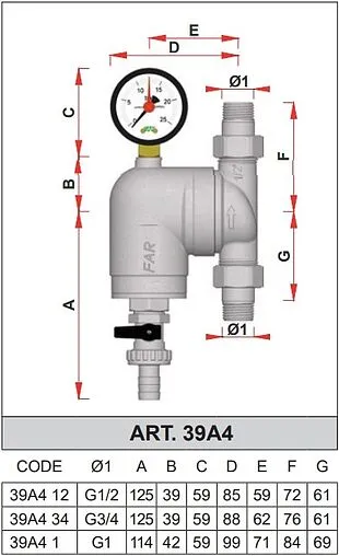 Фильтр тонкой очистки воды 1&quot;н x 1&quot;н Far FA 39A4 1