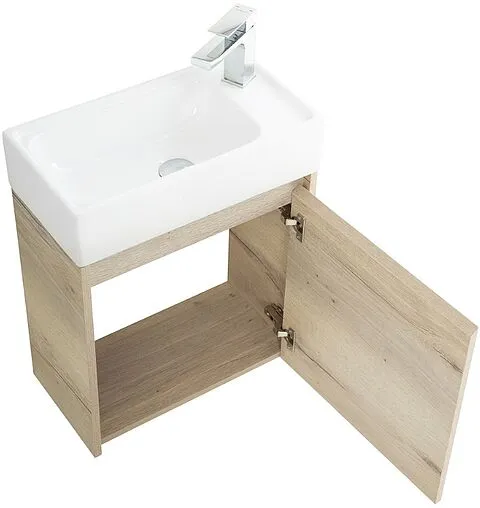 Тумба-умывальник подвесная BelBagno KRAFT MINI 50 R Rovere Galifax Bianco KRAFT MINI-500/260-1A-SO-RGB-R+7045-KL