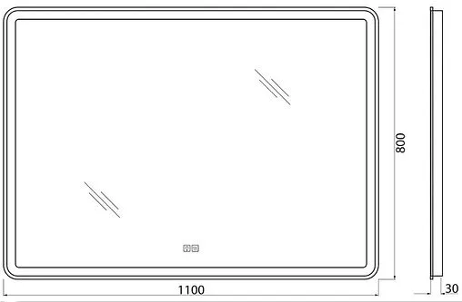 Зеркало с подсветкой BelBagno MARINO 110x80 с подогревом SPC-MAR-1100-800-LED-TCH-WARM