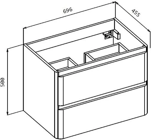 Тумба-умывальник подвесная BelBagno ALBANO 70 Bianco Lucido ALBANO-700-2C-SO-BL+BB700/455-LV-MR-ALR