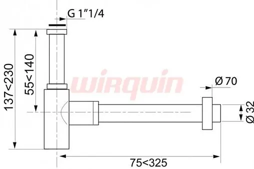 Сифон бутылочный для раковины Wirquin Lineis хром 31608002