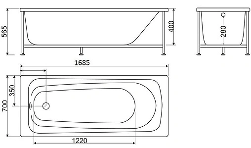 Ванна акриловая BelBagno 170x70 BB102-170-70