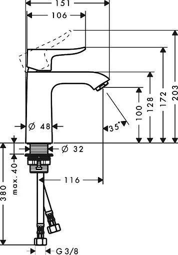 Смеситель для раковины Hansgrohe Metris 110 хром 31084000