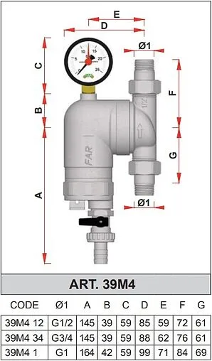 Фильтр тонкой очистки воды ½&quot;н x ½&quot;н Far FA 39M4 12