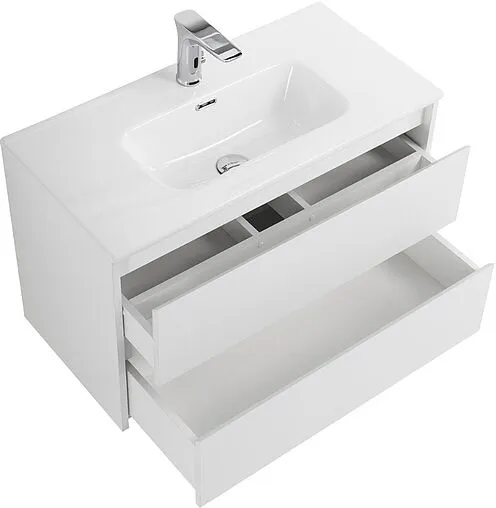 Тумба-умывальник подвесная BelBagno KRAFT 39 80 Bianco Opaco KRAFT 39-800/390-2C-SO-BO+BB800/390ETL