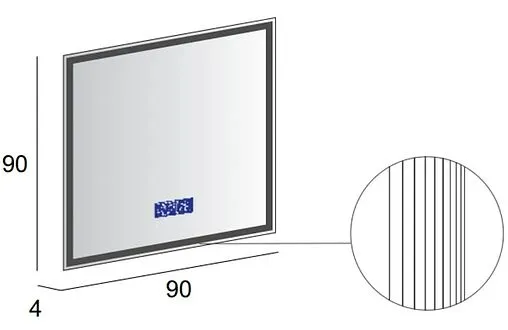 Зеркало с подсветкой Cezares 90x90 с подогревом 45063