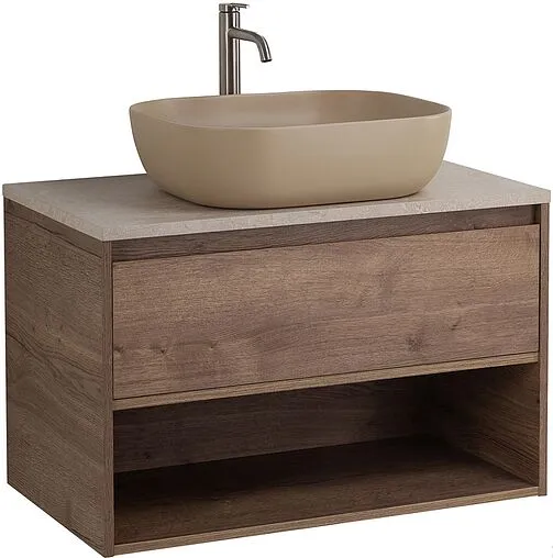 Тумба-умывальник подвесная BelBagno KRAFT 80 Rovere Tabacco KRAFT-800-1C-SO-RT+