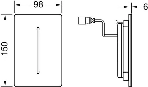 Клавиша смыва для писсуара 7.2 В TECEfilo-Solid urinal 9242035 белый глянцевый