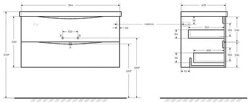 Тумба-умывальник подвесная BelBagno MARINO-CER 100 Rovere Grigio MARINO-CER-1000-2C-SO-RG-P+BB-0324-100-LVB