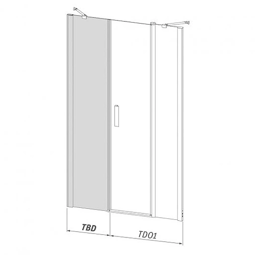 Дверь в нишу 1600мм прозрачное стекло Roltechnik Tower Line TDO1+TBD/1000*640 724-1000000-00-02+744-0580000-00-02