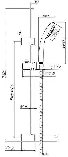 Комплект для ванны 3 в 1 Cersanit Flavis хром 64508