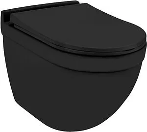 Унитаз подвесной безободковый Jaquar Solo черный матовый SLS-BLM-6953BIUFSM Унитаз подвесной безободковый Jaquar Solo черный матовый SLS-BLM-6953BIUFSM, 1