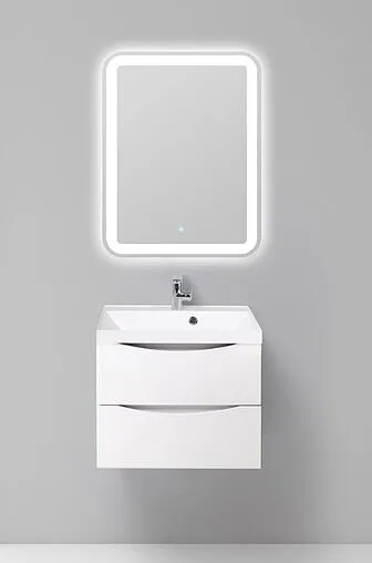 Тумба-умывальник подвесная BelBagno MARINO 75 Bianco Opaco MARINO-750-2C-SO-BO-P+BB750/450-LV-MR-PR