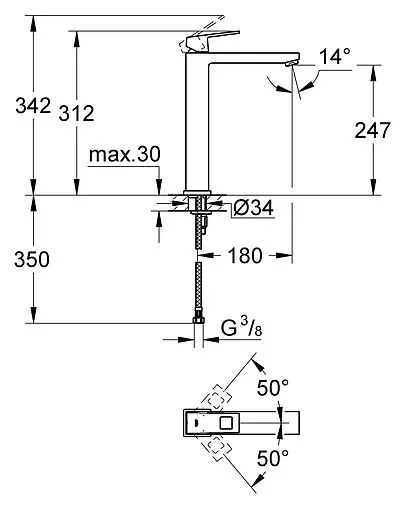 Смеситель для раковины Grohe Eurocube хром 23406000