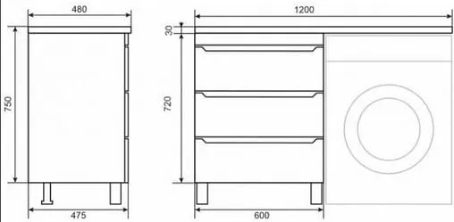 Тумба-умывальник напольная Uperwood Tanos 120 R белый 291021000