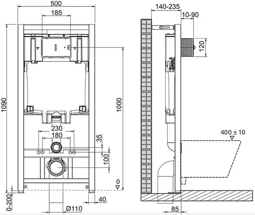 Комплект 5 в 1 BelBagno Ardente BB3202CHR-MB/BB3202SC-MB/BB002-80/BB007-PR-NERO.M с кнопкой черный матовый