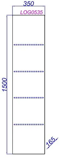 Шкаф-пенал подвесной Clarberg Logic П35 белый LOG0535