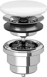 Выпуск без перекрытия для раковины без перелива Villeroy&Boch альпийский белый 68080001 Выпуск без перекрытия для раковины без перелива Villeroy&Boch альпийский белый 68080001, 1