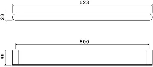 Полотенцедержатель Aquatek Лира чёрный матовый AQ4414MB