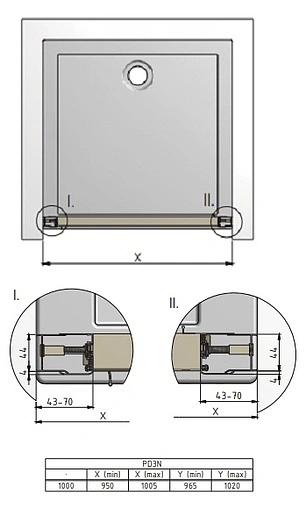 Дверь в нишу 1000мм прозрачное/матовое стекло Roltechnik Lega Line PD3N/1000 white 413-1000000-04-16