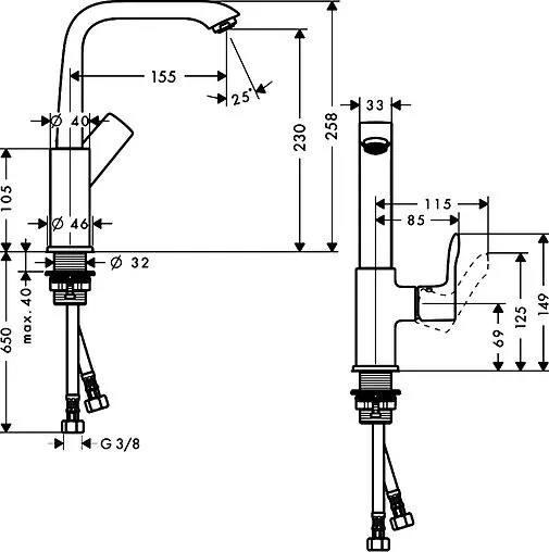 Смеситель для раковины Hansgrohe Metris 230 хром 31187000