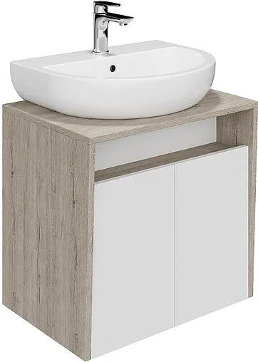 Тумба-умывальник подвесная Kerama Marazzi Pro 60 белый\дуб орегон PRO.60.2WHT+