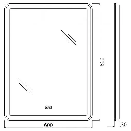 Зеркало с подсветкой BelBagno MARINO 60x80 bluetooth, микрофон и динамиками SPC-MAR-600-800-LED-TCH-PHONE