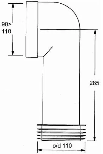 Патрубок для унитаза Mc Alpine 90° MRWC11