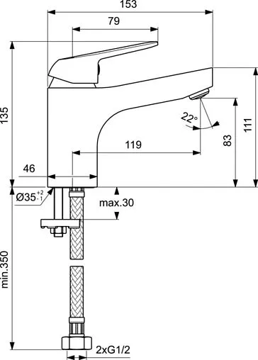 Смеситель для раковины Vidima Fine хром BA385AA