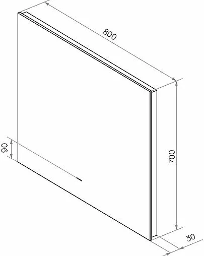 Зеркало с подсветкой Continent Trezhe Led 80x70 с бесконтактным сенсором белый ЗЛП315