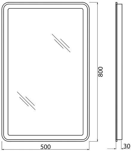 Зеркало с подсветкой BelBagno MARINO 50x80 механическая кнопка SPC-MAR-500-800-LED-BTN