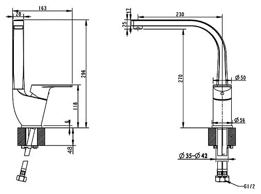 Смеситель для кухни Bravat Line хром F75299C-2