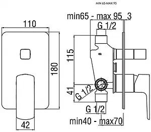 Смеситель для ванны скрытого монтажа Nobili Acquaviva хром VV103100CR Смеситель для ванны скрытого монтажа Nobili Acquaviva хром VV103100CR, 2