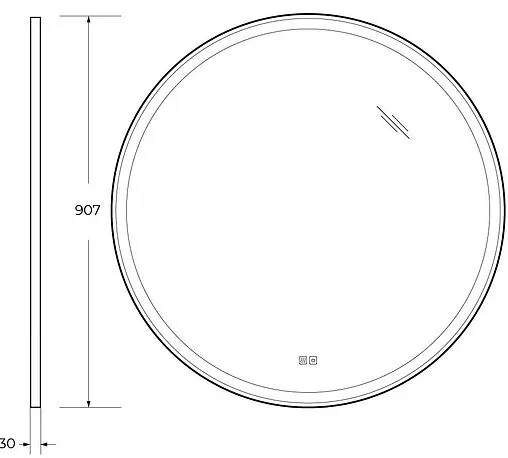 Зеркало с подсветкой Cezares Cadro 90 с подогревом чёрный CZR-SPC-CADRO-900-LED-TCH-WARM