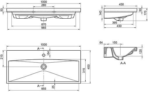 Раковина BelBagno MARINO-CER 100 белый BB-0324-100-LVB