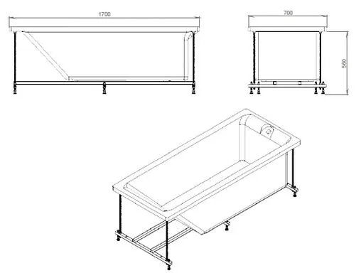 Ванна акриловая Eurolux Qwatry 170х70 E1017070030