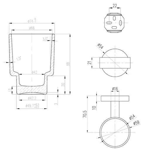 Стакан Villeroy&amp;Boch Elements-Tender хром TVA15101800061